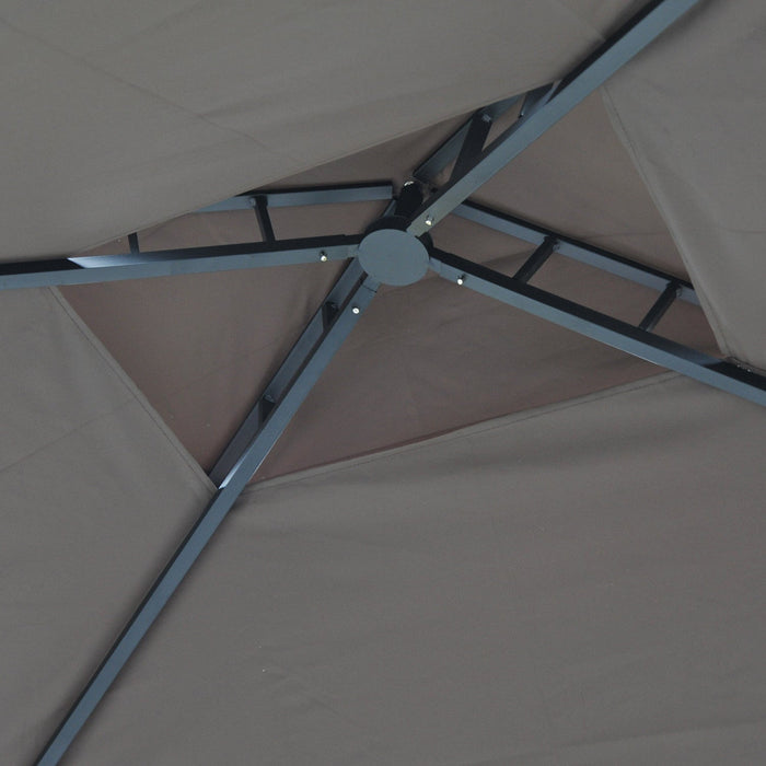 Outsunny 8' X 5' Grill Gazebo Double Tiered Tent Pavilion Grill Canopy Garden Sun Shade With 2-tires