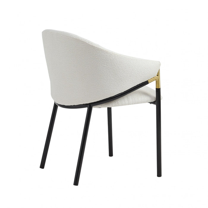Pater Modern Dining Chairs With Upholstered Fabric Seating And Metal Legs,white 