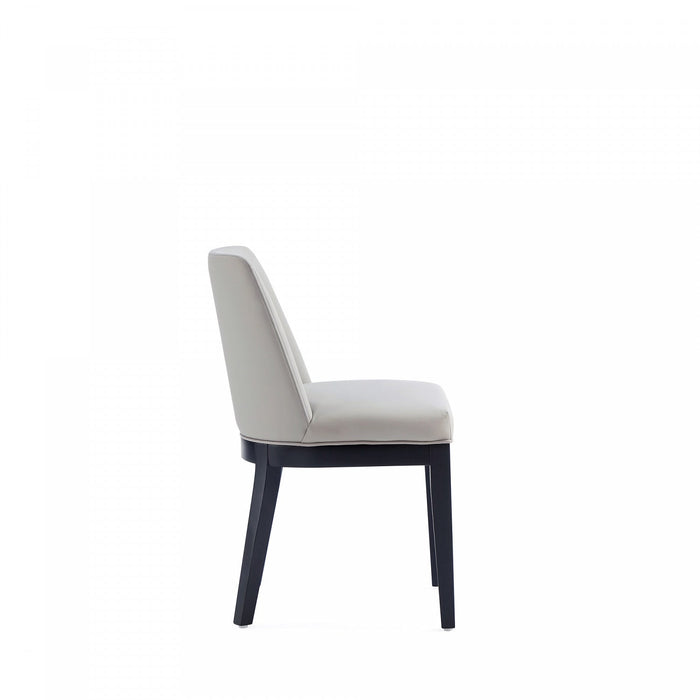 Gansevoort Modern Wood Vegan Leather Dining Chair in Stone Gray - Set of 4 