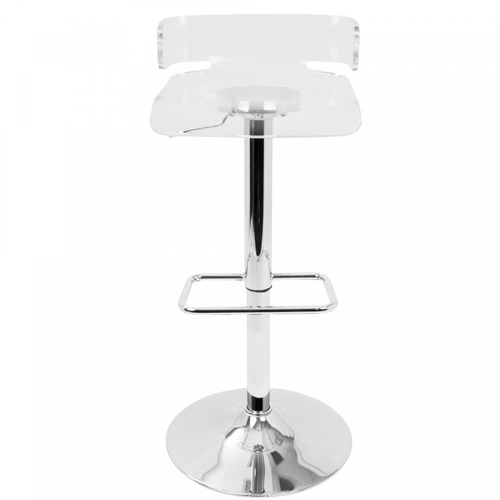 LumiSource Pride Contemporary Adjustable Barstool - Clear Acrylic
