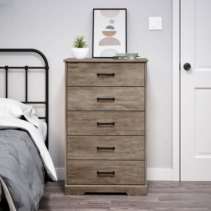 Prepac Rustic Ridge 27.5\" 5-Drawer Chest - Brown