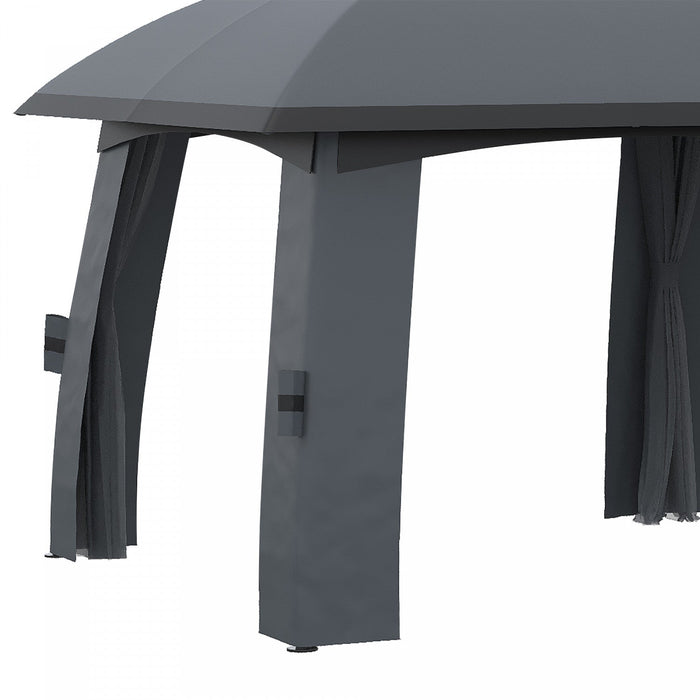 Outsunny 10' X 20' Patio Gazebo, Outdoor Gazebo Canopy Shelter With Netting, Vented Roof, Steel Fram