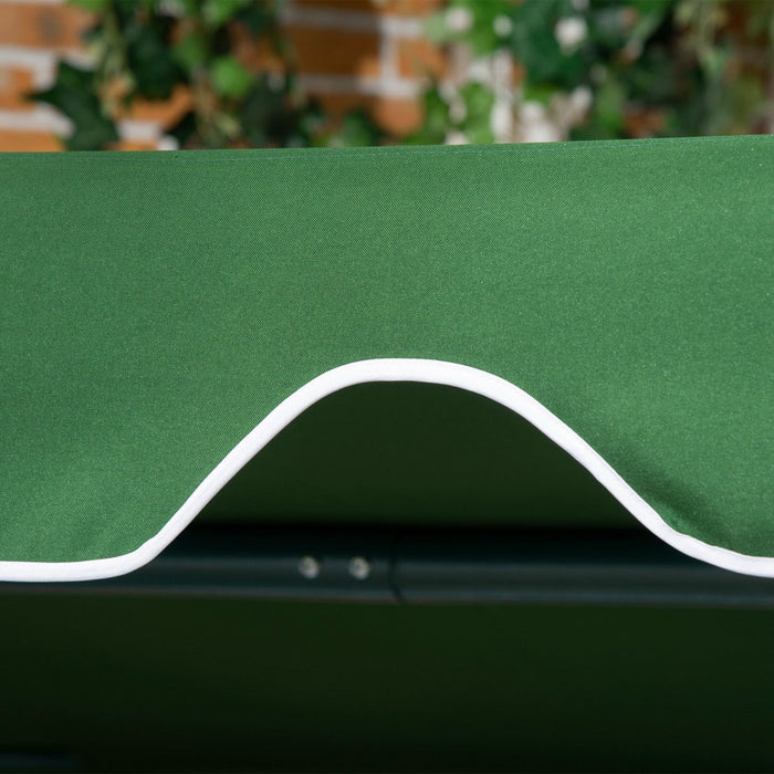 Outsunny 3-seat Patio Swing Chair With Adjustable Canopy Green And White