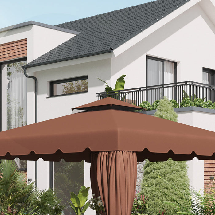 Outsunny 9.8' X 9.8' Gazebo Replacement Canopy, Gazebo Top Cover With Double Vented Roof For Garden 