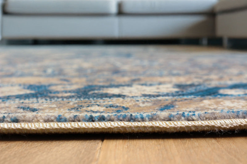Lucia Traditional 5'0\" x 5'0\" Area Rug in Blue Indoor Area Rug 