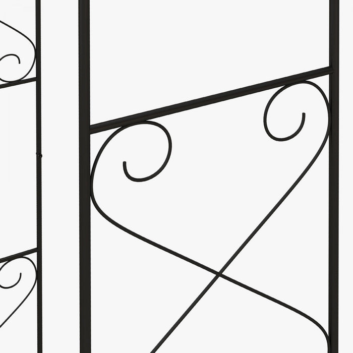 Outsunny 7.6ftmetal Garden Arch W/ Double Gate, Garden Arbor Trellis, Black