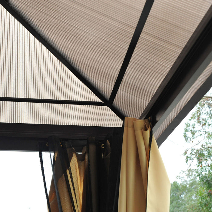 Outsunny 12' X 14' Hardtop Gazebo, Outdoor Gazebo Canopy Sun Shelter Waterproof With Aluminum Frame,