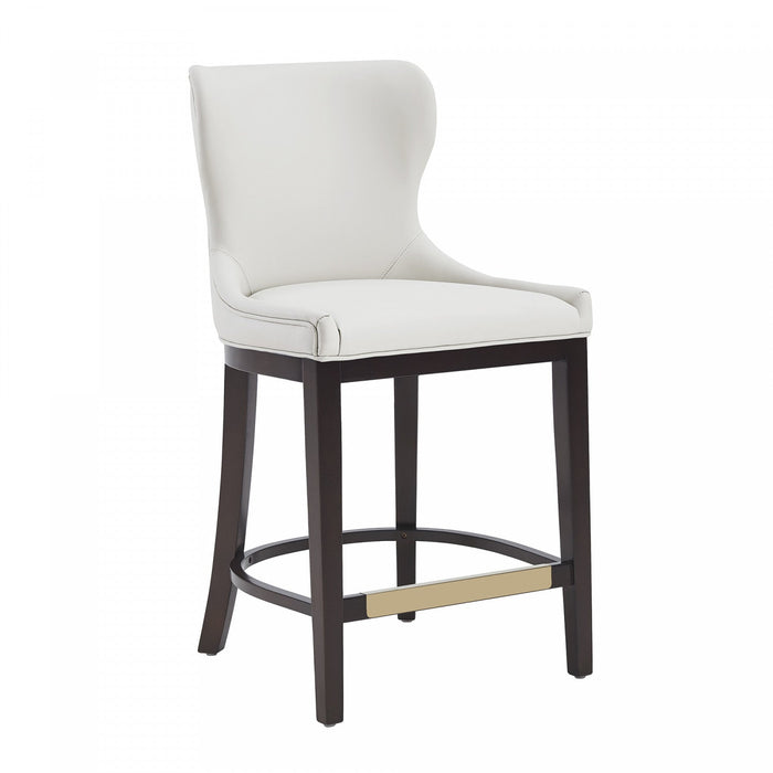 Blair Modern Wood Upholstered Counter Stool in White - Set of 2 Bar Stool 