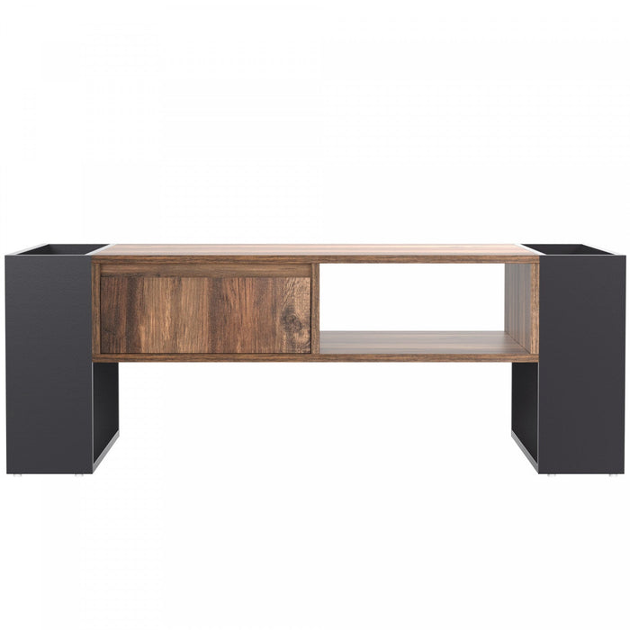 Kay Coffee Table With Handleless Drawer And Double Storage,grey 