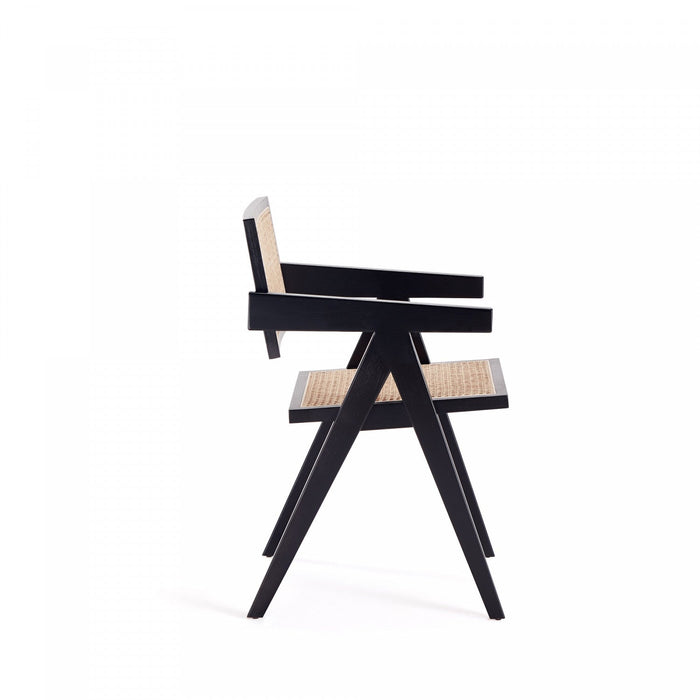 Hamlet Industry Chic Wood Armchair in Black and Natural - Set of 2 Dining Chair 