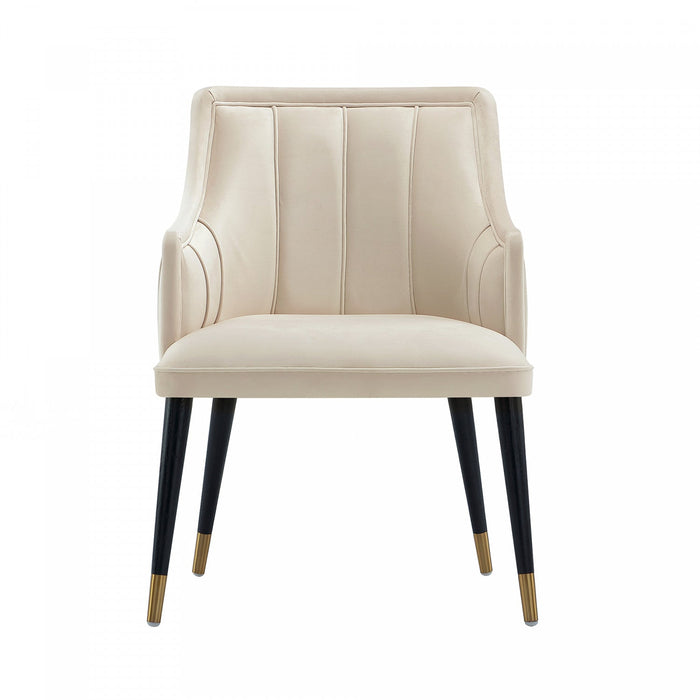 Eda Modern Wood Armchair in Cream Dining Chair 