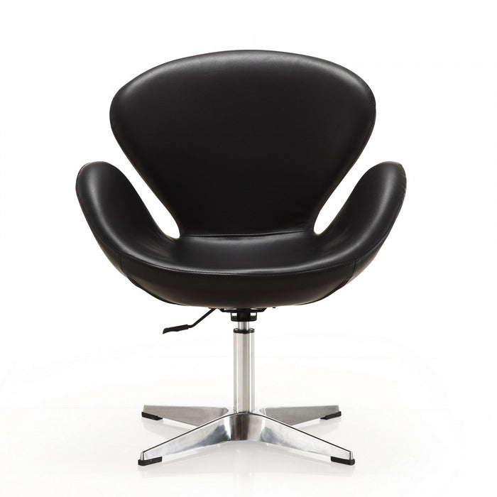 Raspberry Modern Upholstered Swivel Lounge Chair in Black - Set of 2 Accent Chair 