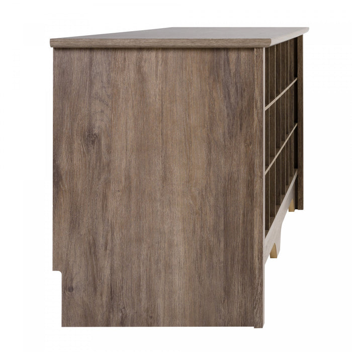 Twenty-Four Pair Shoe Storage Cubby Bench - Drifted Grey