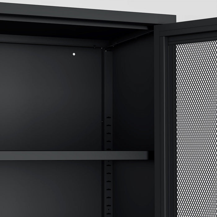 Amelia Modern 32\" Metal Accent Cabinet in Black 