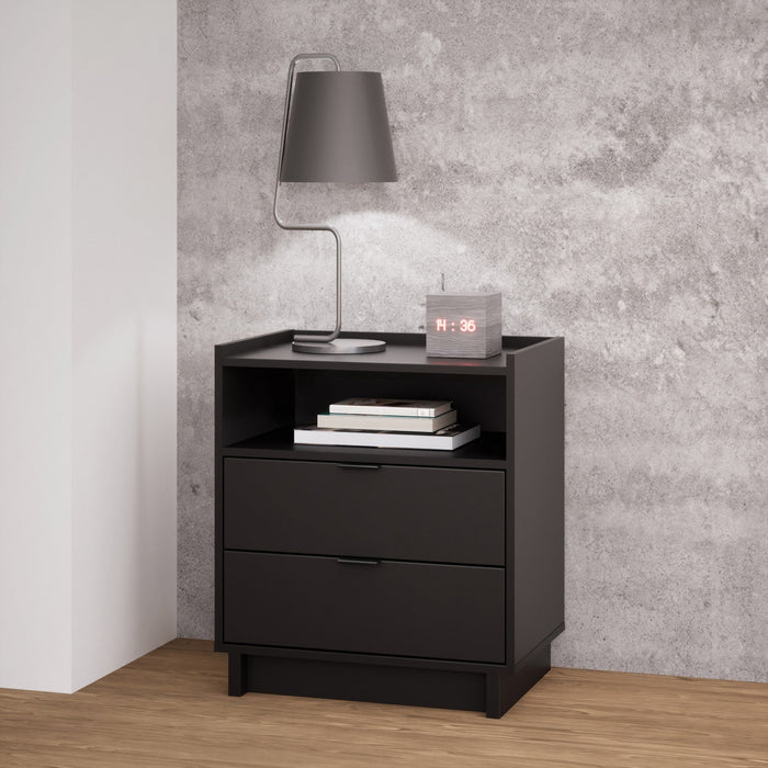 Prepac Simply Modern 23.75\" 2-Drawer Nightstand - Black