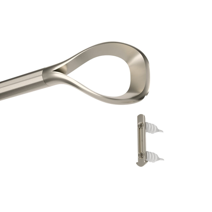 Umbra Loop Nickel Expandable 1\" Curtain Rod - 42\"-120\" 