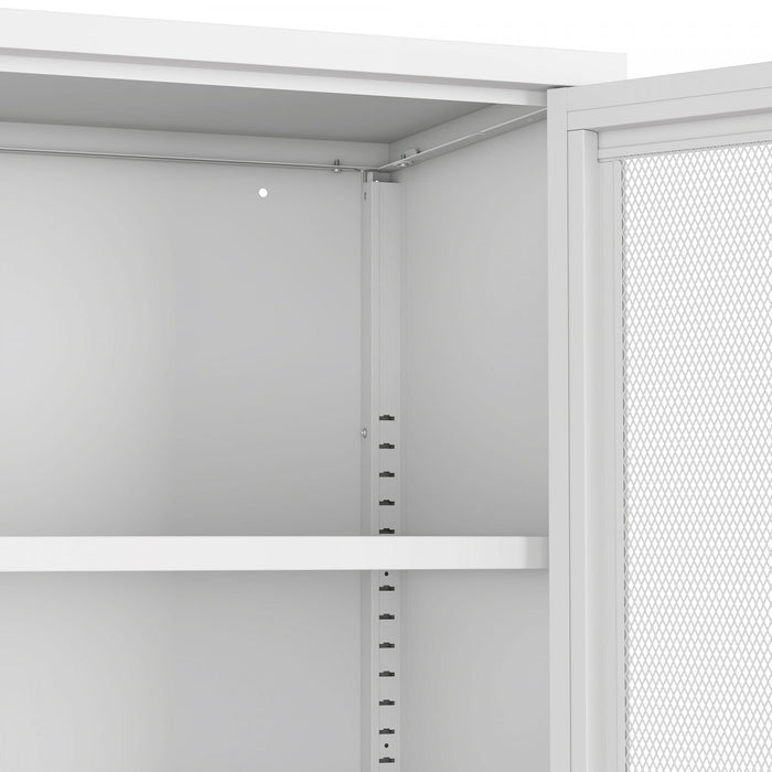 Amelia Modern 32\" Metal Accent Cabinet in White 