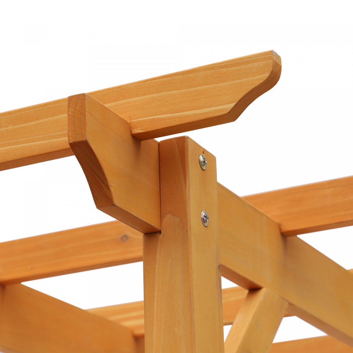 Outsunny 85\" Wooden Garden Arbour For Wedding And Ceremony, Outdoor Garden Arch Trellis For Climbing