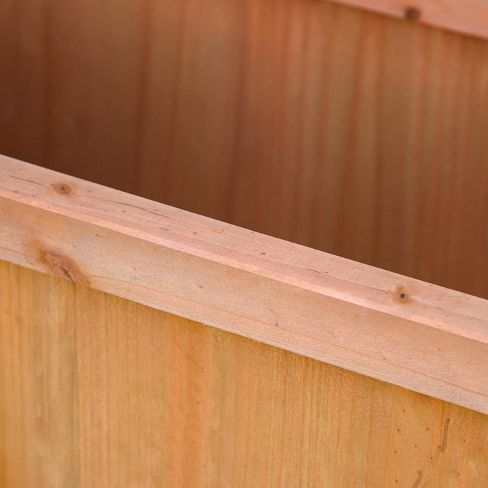 Outsunny 28\" X 11\" X 46\" Raised Garden Bed Wood Planter With Trellis For Vine Climbing, To Grow Vege
