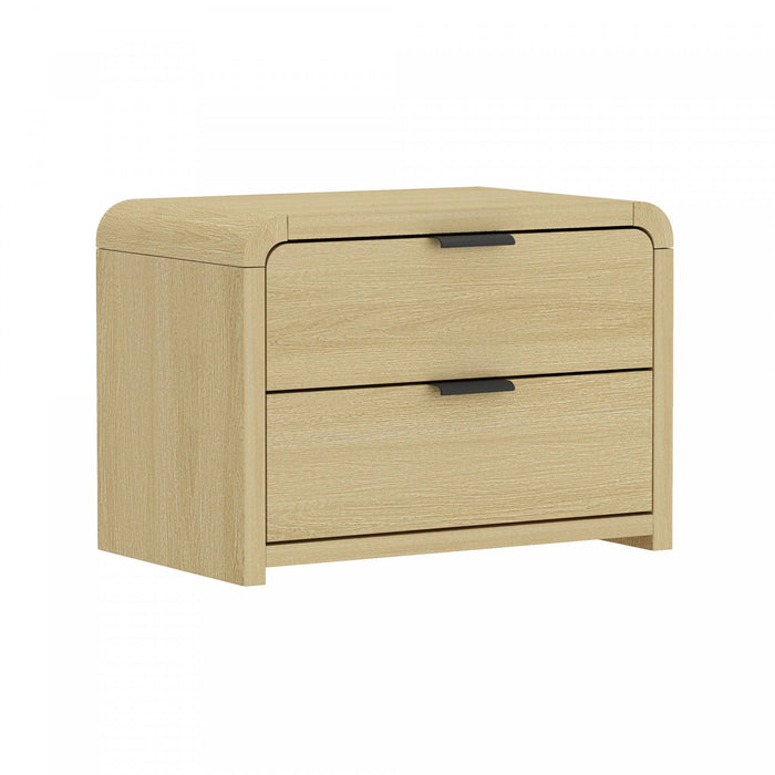 Grace Modern 28\" Nightstand in Natural Oak and Black 