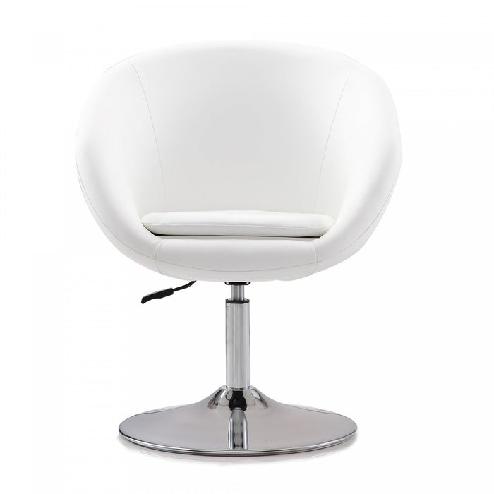 Hopper Modern Upholstered Swivel Lounge Chair in White - Set of 2 Accent Chair 