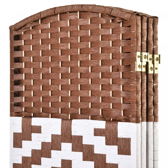 Homcom 4-panel Woven Wicker Room Divider 6ft