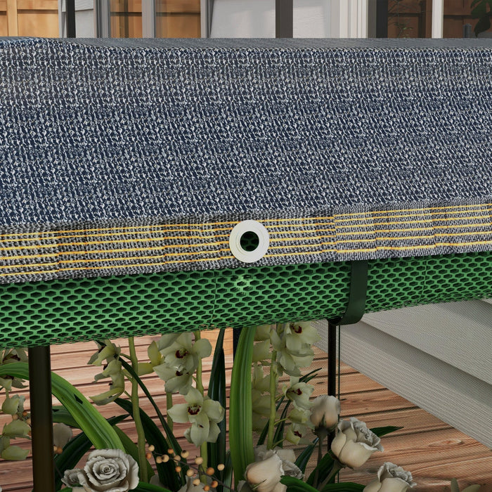 Outsunny Galvanized Raised Garden Bed With Crop Cage And Shade Cloth