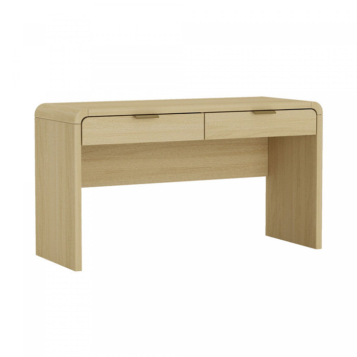Grace Modern 54\" Office Desk in Natural Oak (2-Drawer) 