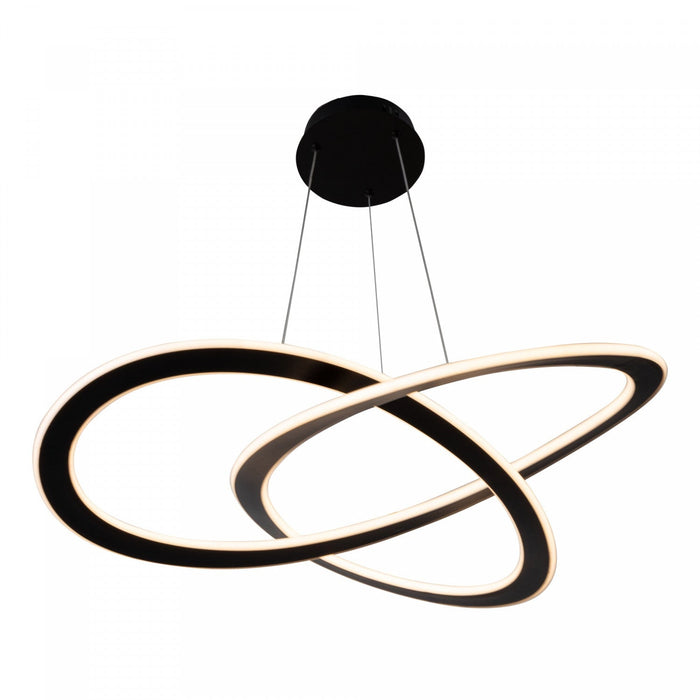 Wave Black Integrated LED Chandelier