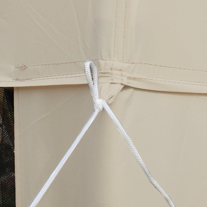 Outsunny 10' X 10' Canopy Tent, Party Tent With Mesh Netting And Double Tier Roof For Backyard, Gard