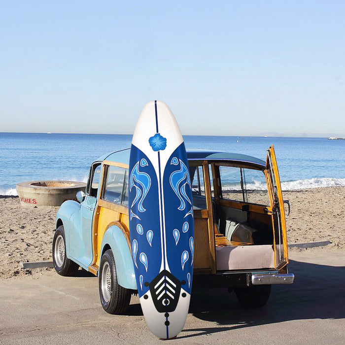 Costway 6' Surfboard Foamie Body Surfing Board W/3 Fins & Leash For Kids Adults White