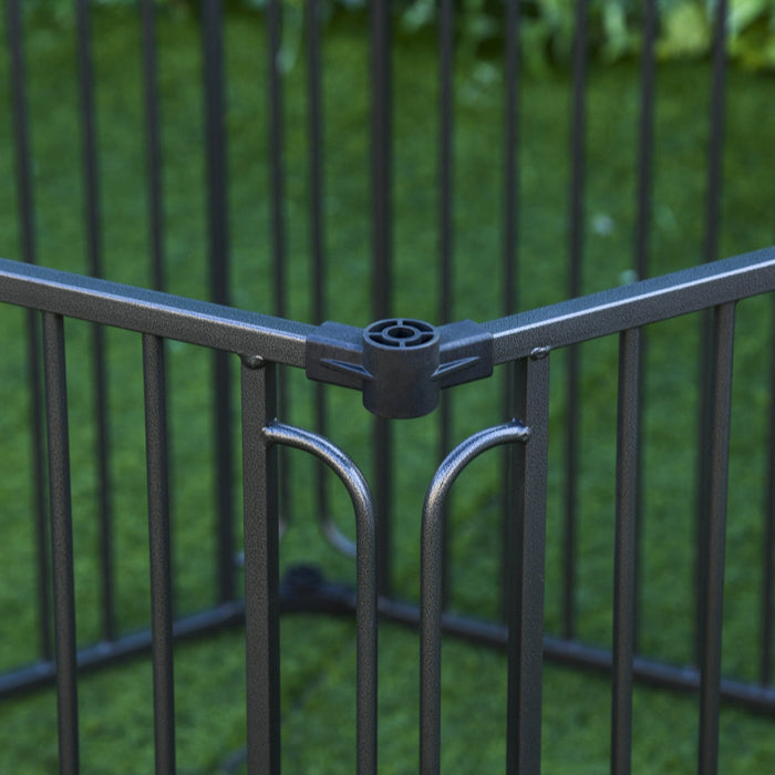 Pawhut 83\" X 48\" Heavy-duty Metal Dog Playpen, Outdoor Pet Cage Kennel, Puppy Exercise Fence Barrier