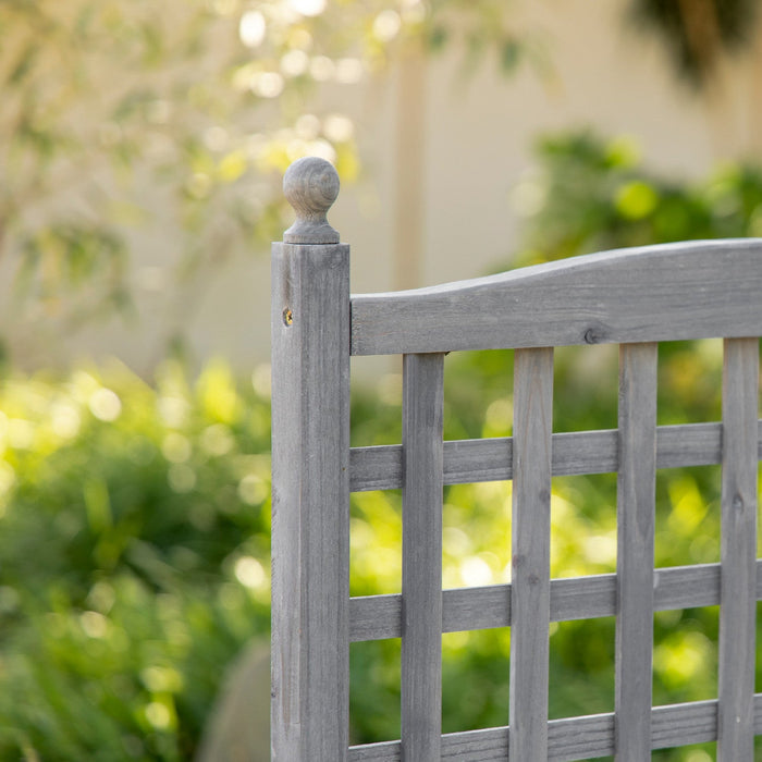 Outsunny Raised Garden Bed With Trellis For Climbing Vines, Wood Garden Planter Box, Free Standing F
