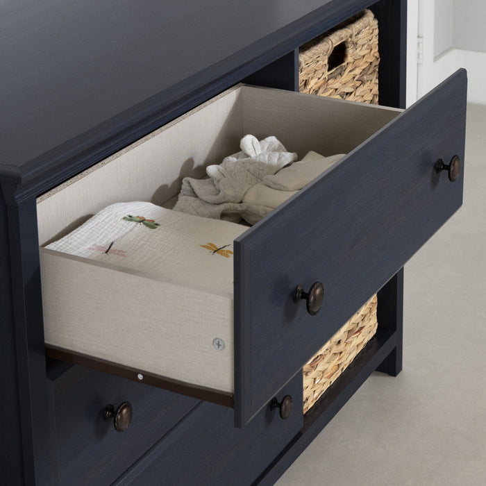 Cotton Candy 3-drawer Dresser With Storage Baskets - Blueberry 