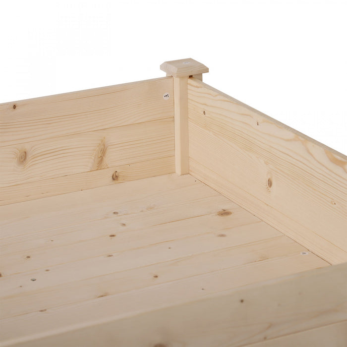 Outsunny Wooden Raised Garden Bed With Liner And Drainage Holes, Outdoor Elevated Planter Box With L