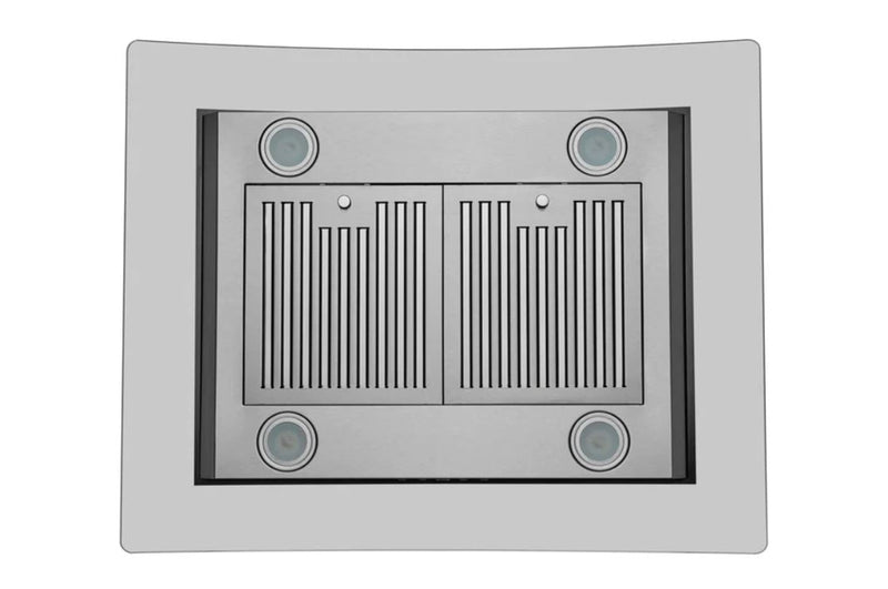 Hauslane 36\" Glass Canopy Island Range Hood - IS-200SS-36