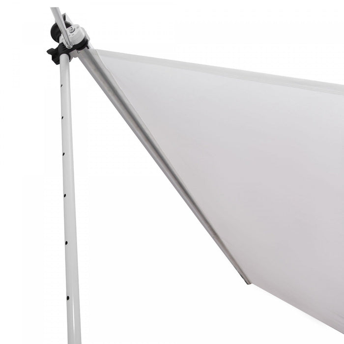 Outsunny 10x5ft Manual Retractable Awning, Patio Sun Shade Canopy Shelter With 5.6-9.2ft Support Pol