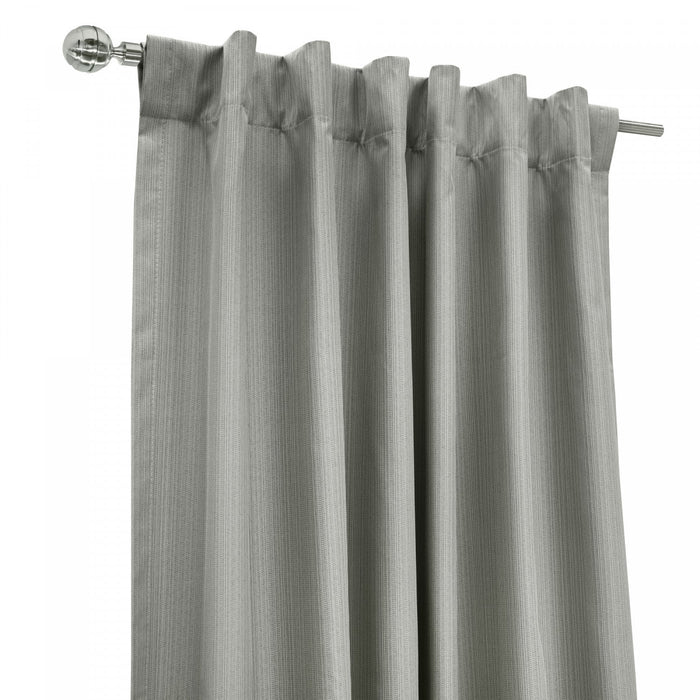 Thermaplus Brooklyn Grey Blackout Dual Header Curtain Panel - 52 x 84