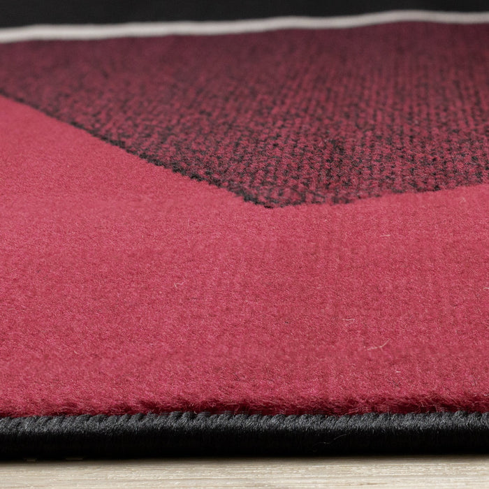 Forte Red Black White Geometric Area Rug - 5'3\" x 7'5\"