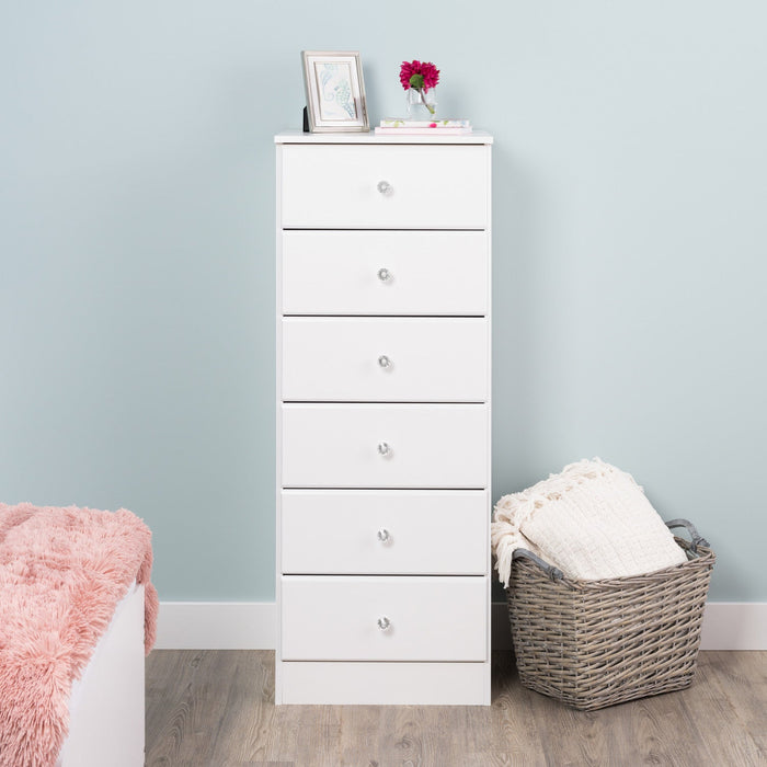 Astrid Kids 6-Drawer Tall Chest - White