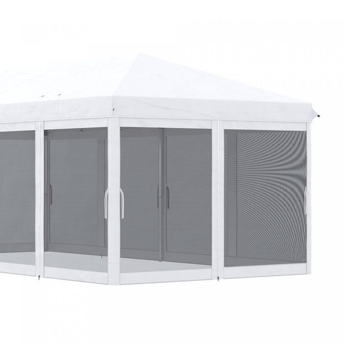 Outsunny 10' X 20' Pop Up Canopy Tent, Instant Canopies With 6 Removable Mesh Sidewalls, Carry Bag -