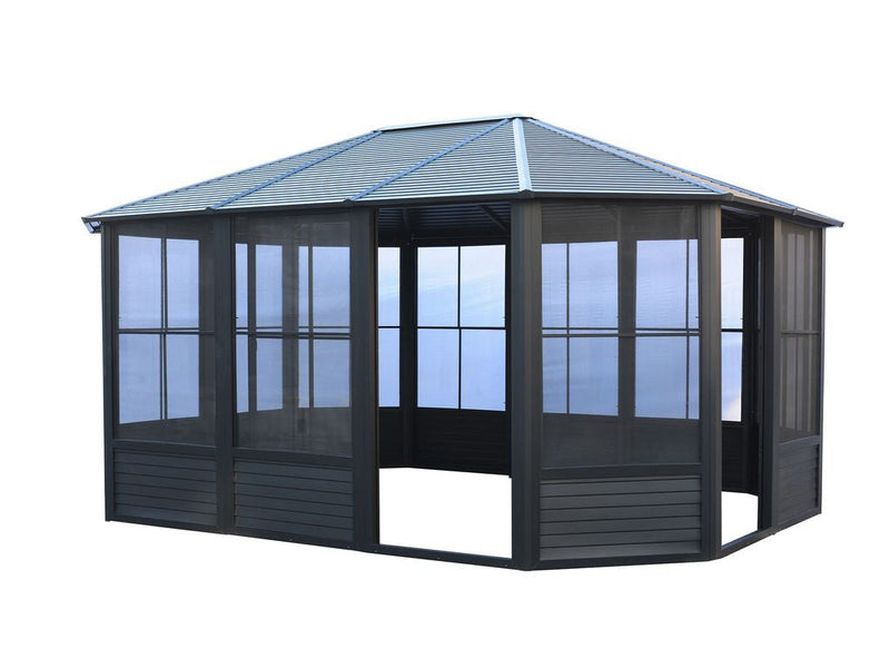 Florence Solarium 12x15 Metal Roof In Black