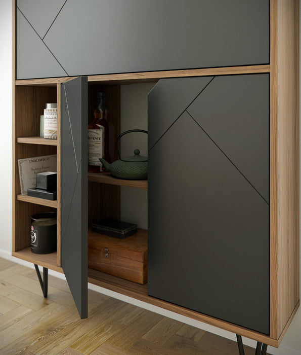 Nordika Secretary Desk - Nutmeg/Charcoal 