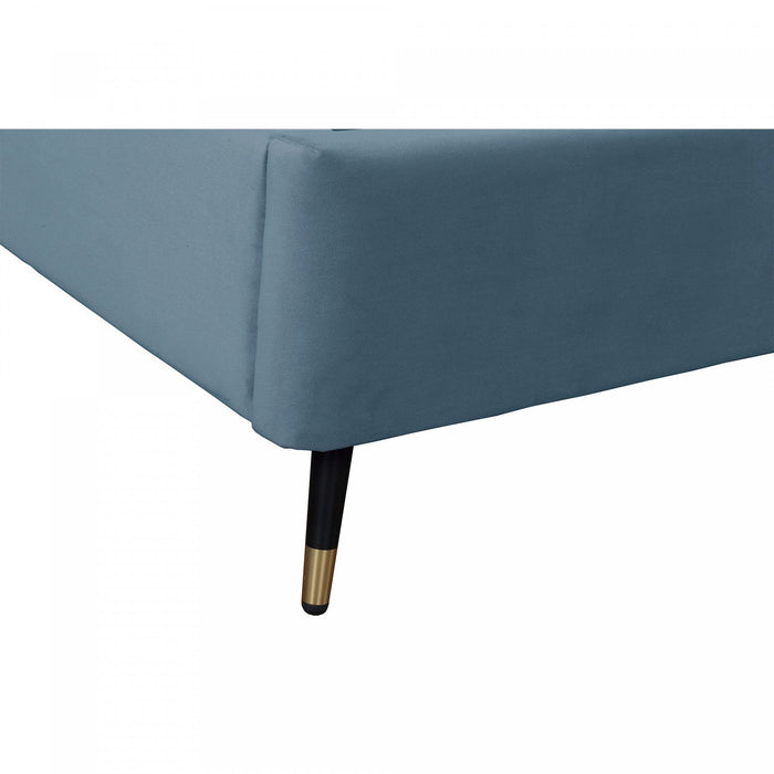 Crosby Modern Upholstered Velvet Queen Bed in Blue 