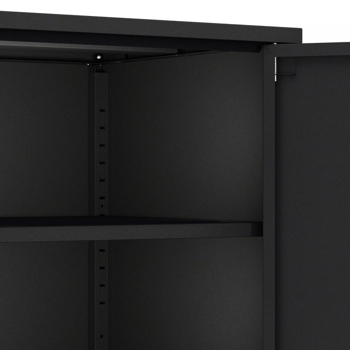 Ava Modern 24\" Metal Accent Cabinet in Black 
