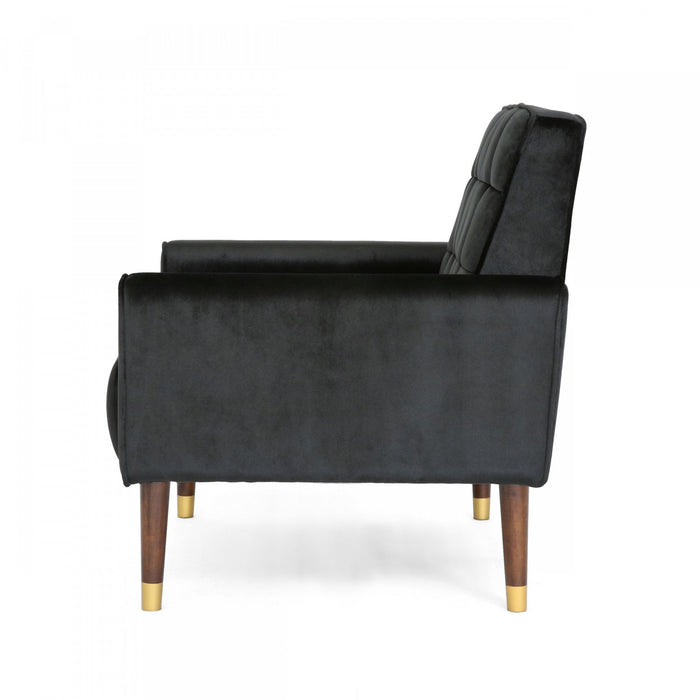 Lucas Modern Accent Seating Arm Chair With Tufted Back,polyester Upholstery,black Accent Chair 