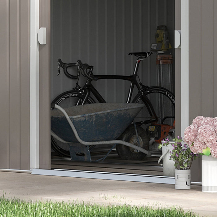 Outsunny 11' X 13' Garden Storage Shed With Double Sliding Door And 4 Ventilation Slots, Garden Tool
