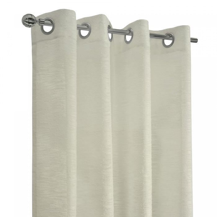 Habitat Boucle Off White Sheer Grommet Curtain Panel - 52 x 63