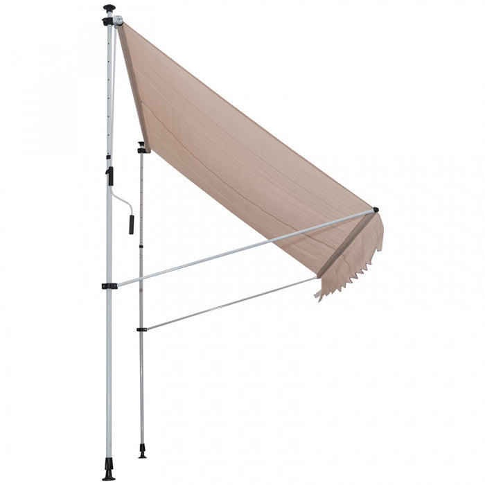 Outsunny 6.6'x5' Manual Retractable Patio Awning Window Door Sun Shade Deck Canopy Shelter Water Res