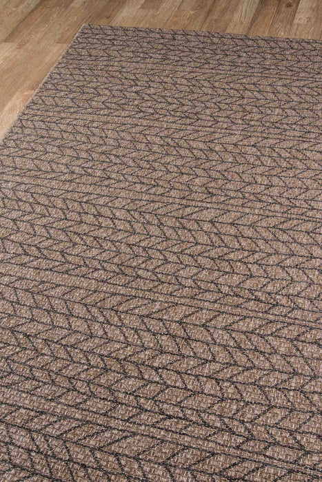 Linden Contemporary 6'7\" x 9'6\" Area Rug in Brown Indoor Area Rug 